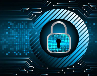 Dolabı olan arka plan vektör illüstrasyonu, dijital güvenlik kavramı