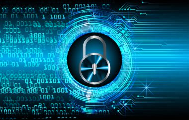 Dolap ve dijital güvenlik kavramına sahip fütüristik arka plan