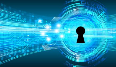 anahtar deliği ile arkaplan vektör illüstrasyonu, dijital güvenlik kavramı