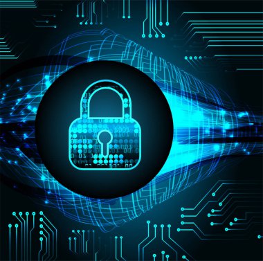 Dolap ve dijital güvenlik kavramına sahip fütüristik arka plan