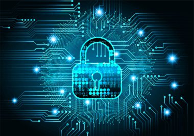 Dolabı olan arka plan vektör illüstrasyonu, dijital güvenlik kavramı