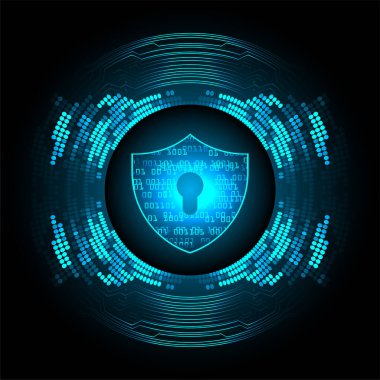 anahtar deliği ile arkaplan vektör illüstrasyonu, dijital güvenlik kavramı