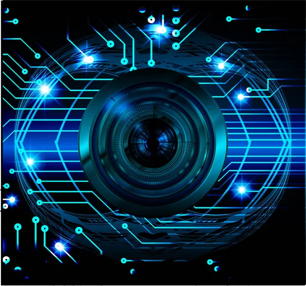 Ojo Cibercircuito Futuro Concepto Tecnología Fondo — Archivo Imágenes Vectoriales