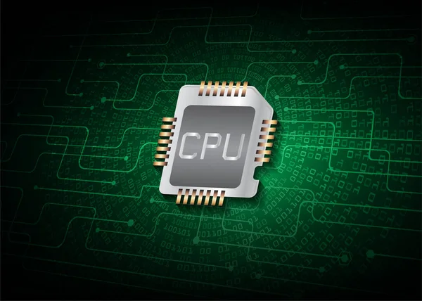 Kretskort Med Cpu Chip — Stock vektor