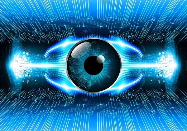 Eye Cyber Circuit Future Technology Concept Background — Stock Vector