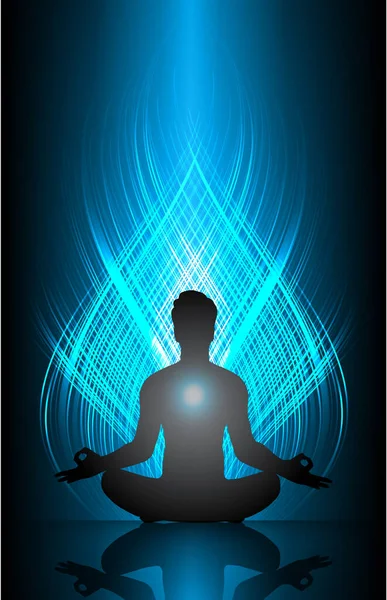 Jóga Meditáció Koncepció Vektor Illusztráció — Stock Vector