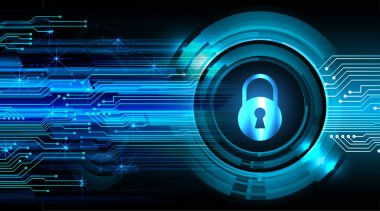 Dolap ve dijital güvenlik kavramına sahip fütüristik arka plan