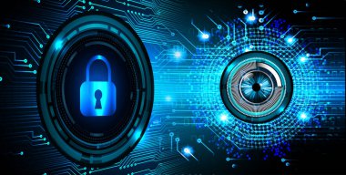 Sayısal arkaplan ve siber güvenlik konusunda kapatılmış asma kilit