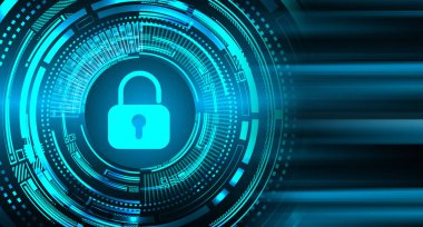 Dolap ve dijital güvenlik kavramına sahip fütüristik arka plan