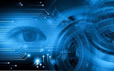 Çeşitli teknolojik elementlere sahip soyut teknoloji arka planı