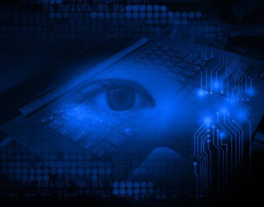 İnsan gözü ile soyut bilgisayar arkaplanı