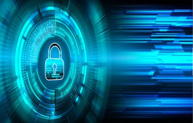 Dolap ve dijital güvenlik kavramına sahip fütüristik arka plan