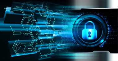 Dolap ve dijital güvenlik kavramına sahip fütüristik arka plan