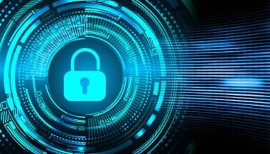 Dolap ve dijital güvenlik kavramına sahip fütüristik arka plan