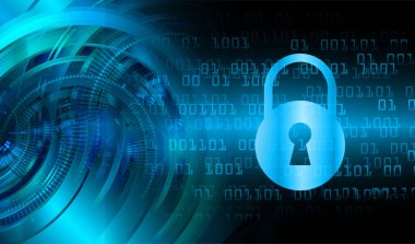 Dolap ve dijital güvenlik kavramına sahip fütüristik arka plan