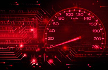 İkili kodlu elektronik devre kartının dijital bileşimi