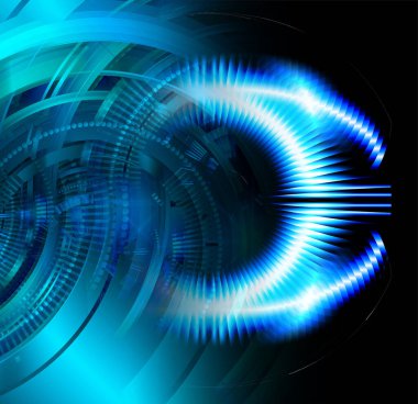 Parlak çizgiler ve dairelerle soyut arkaplan