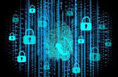 Dolap ve dijital güvenlik kavramına sahip fütüristik arka plan