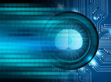 Bilgisayar monitörlü soyut teknoloji arkaplanı