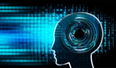 İnsan kafası ve devresinin dijital bileşimi