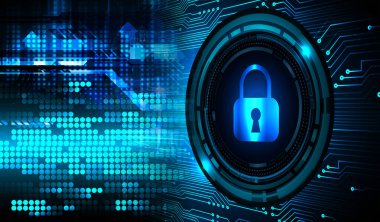 Dolap ve dijital güvenlik kavramına sahip fütüristik arka plan