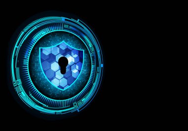 anahtar deliği ile arkaplan illüstrasyonu, dijital güvenlik kavramı