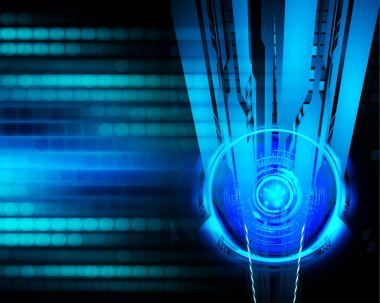 Parlak daireli soyut teknoloji arkaplanı