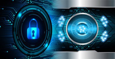 Dolap ve dijital güvenlik kavramına sahip fütüristik arka plan