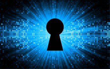 anahtar delikli arkaplan, dijital güvenlik kavramı