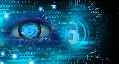 Dolap ve dijital güvenlik kavramına sahip fütüristik arka plan