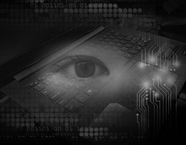 İnsan gözü ile soyut bilgisayar arkaplanı