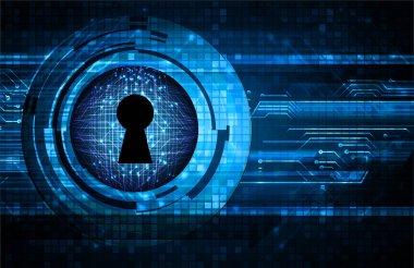 anahtar deliği ile arkaplan illüstrasyonu, dijital güvenlik kavramı