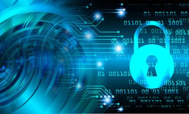 Dolap ve dijital güvenlik kavramına sahip fütüristik arka plan