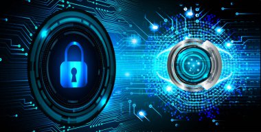 Sayısal arkaplan ve siber güvenlik konusunda kapatılmış asma kilit