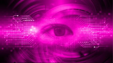 Mavi göz siber devre gelecekteki teknoloji konsepti