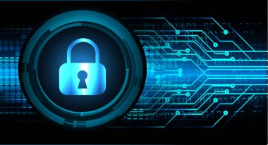 Dolabı olan arkaplan çizimi, dijital güvenlik kavramı