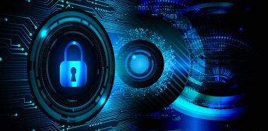 Dolabı olan arkaplan çizimi, dijital güvenlik kavramı