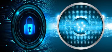 Dolap ve dijital güvenlik kavramına sahip fütüristik arka plan