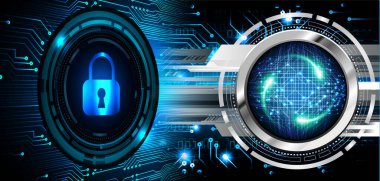 Dolabı olan arka plan, dijital güvenlik kavramı