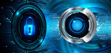 Dolap ve dijital güvenlik kavramına sahip fütüristik arka plan