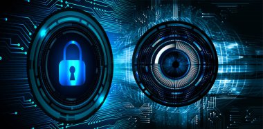 Sayısal arkaplan ve siber güvenlik konusunda kapatılmış asma kilit