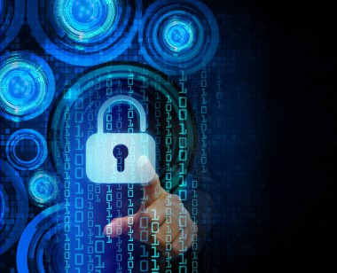 Dolap ve dijital güvenlik kavramına sahip fütüristik arka plan