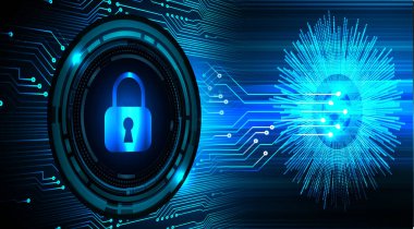 Dolap ve dijital güvenlik kavramına sahip fütüristik arka plan