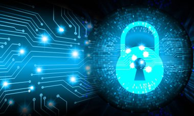 Dolap ve dijital güvenlik kavramına sahip fütüristik arka plan