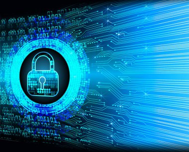 Dolap ve dijital güvenlik kavramına sahip fütüristik arka plan