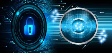 Dolap ve dijital güvenlik kavramına sahip fütüristik arka plan