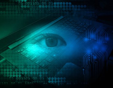 İnsan gözü ile soyut bilgisayar arkaplanı