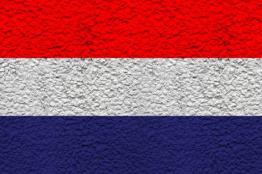 Eski tuğla duvarda Hollanda bayrağı