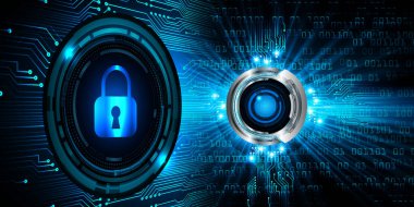 Dolabı olan arkaplan çizimi, dijital güvenlik kavramı