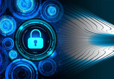 Sayısal arkaplan ve siber güvenlik konusunda kapatılmış asma kilit